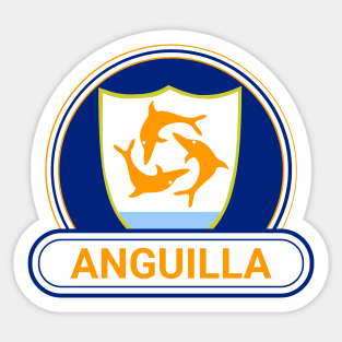 Anguilla Country Badge - Anguilla Flag Sticker